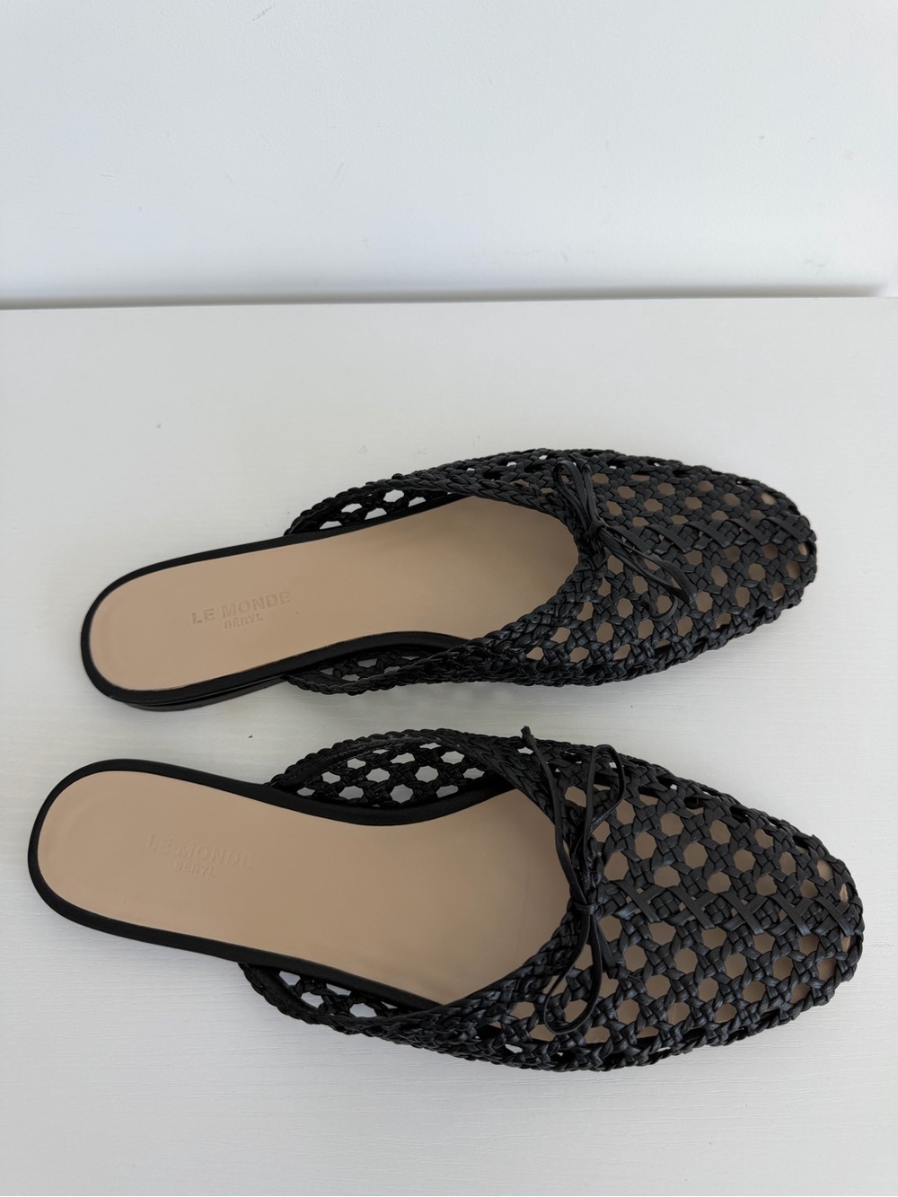 Le Monde Beryl 39 Black Woven Regency Mules - Picture 4 of 8